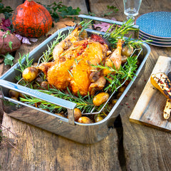 Turkey stuffed with chestnuts and cranberries