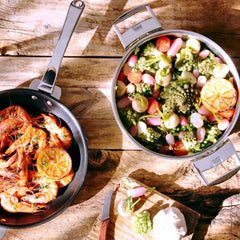 Pan-fried Shrimp with Garlic and Parsley, Vegetable Stir-Fry