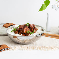 Pork and honey wok fry with basmati rice