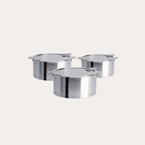 Set of 3 saucepans with lids