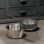 Set of 3 stainless steel saucepans with glass lids