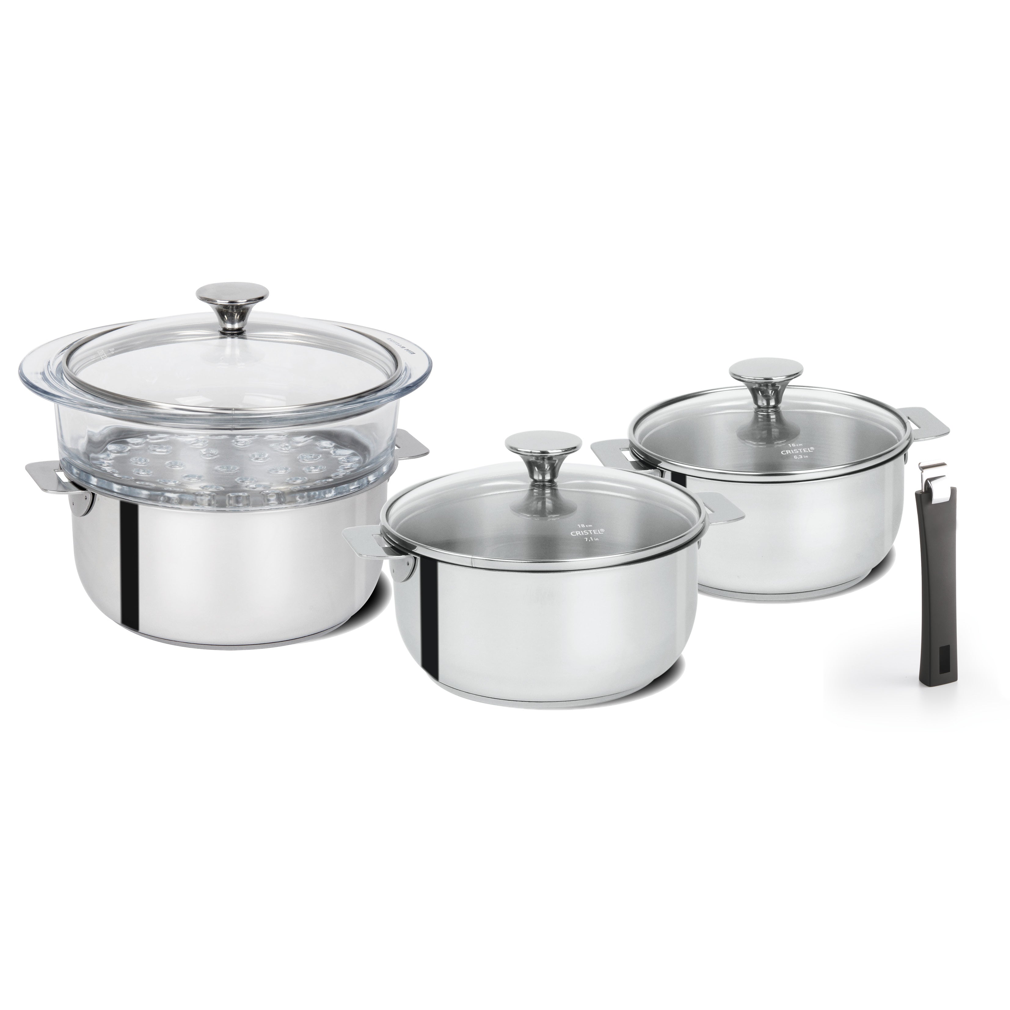 Cristel Tulipe 13-Piece Stainless Steel Cookware Set ST13PTAN