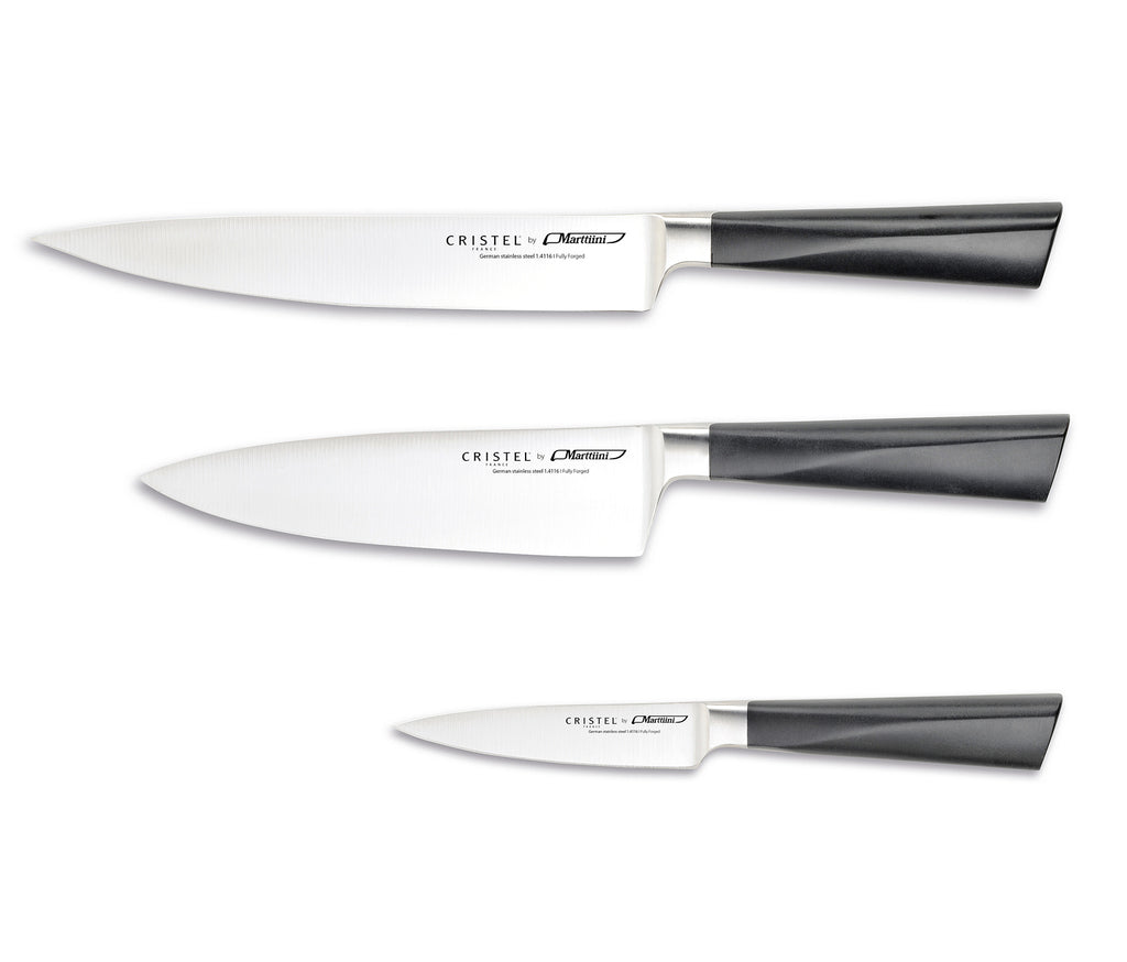 Essential Set of 3 Kitchen Knives Tenartis 415 Made in Italy