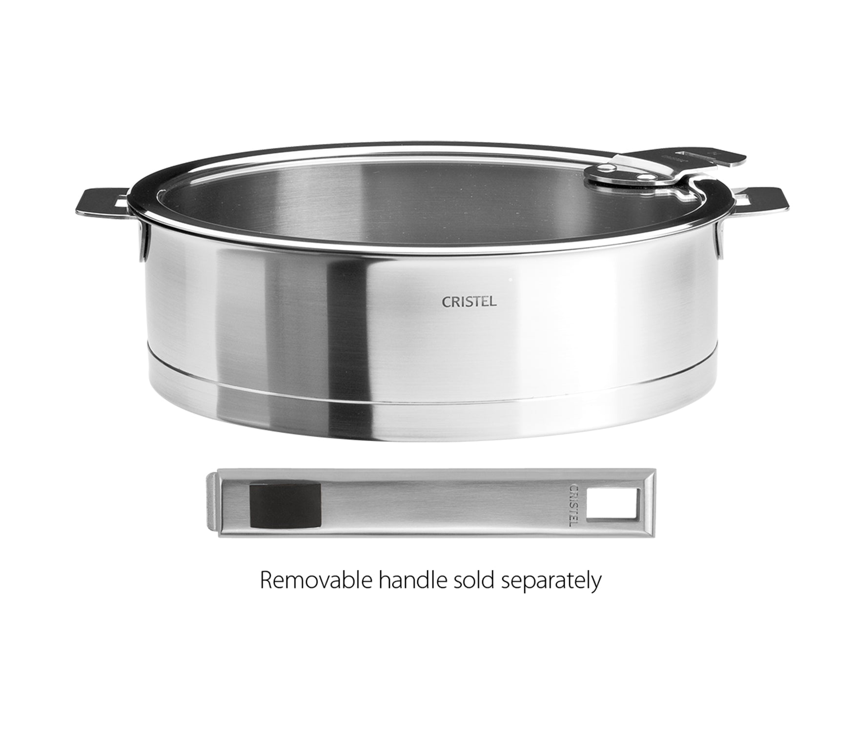  Stainless Steel Induction Pot with Glass Lid 3Qt, 7.9